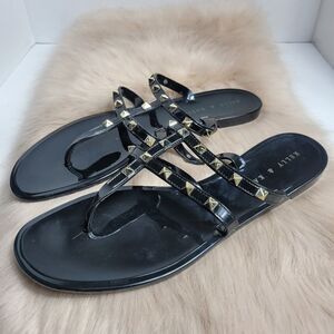 Kelly and Katie Rockstud T-Strap Flat Slide Sandals